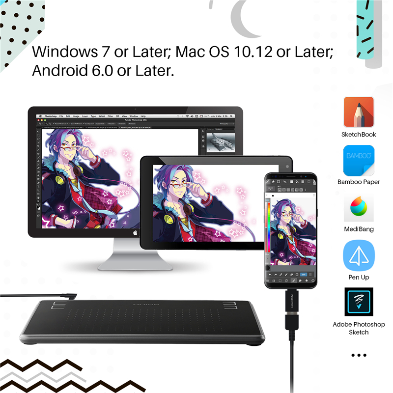 Drawing Pad Signature - H430P 애니메이션 디자인 아티스트 보드 전자