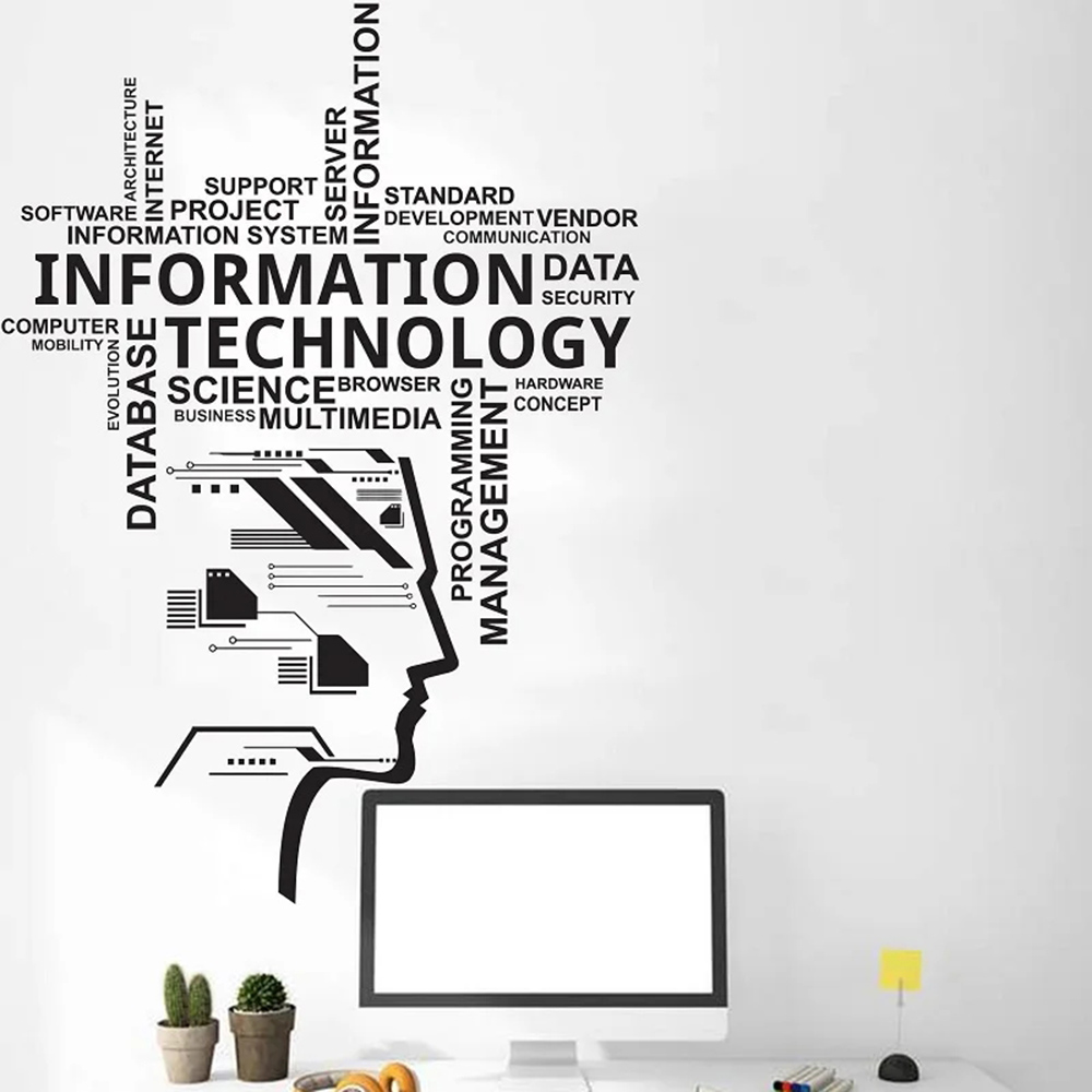 정보 기술 비닐 벽 데칼 교육 공학 소프트웨어 기술 벽 - Information Technology Officer 리뷰 및 가격