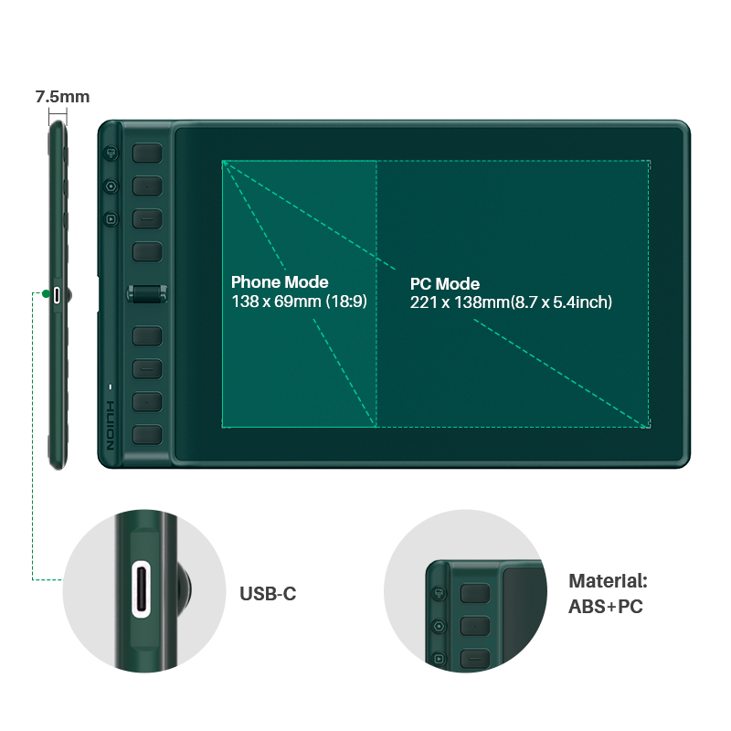 다색 그래픽 태블릿 Huion Inspiroy 2 S/ - Drawing Pad Signature 리뷰 및 가격